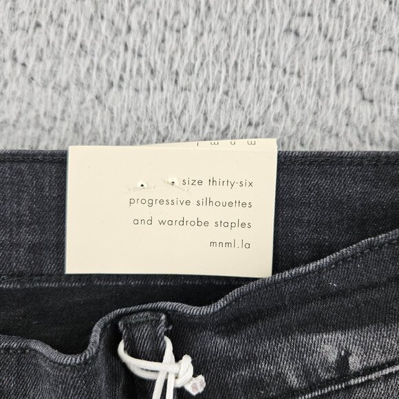 mnml Jeans Men 36 Black X143 Stretch Denim Distressed Slim Fit Pants Punk Skater - Picture 5 of 16